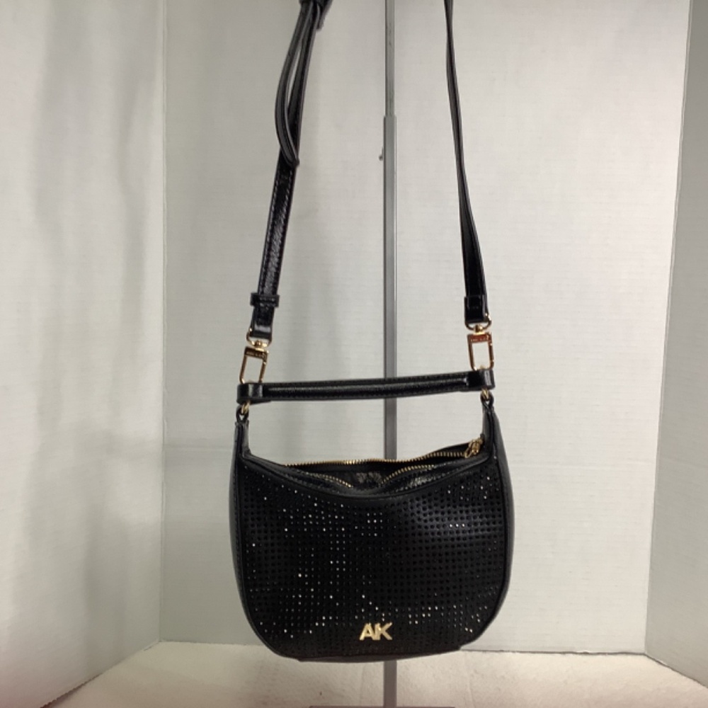 EUC Anne Klein black studded crossbody evening fancy - Picture 3 of 13